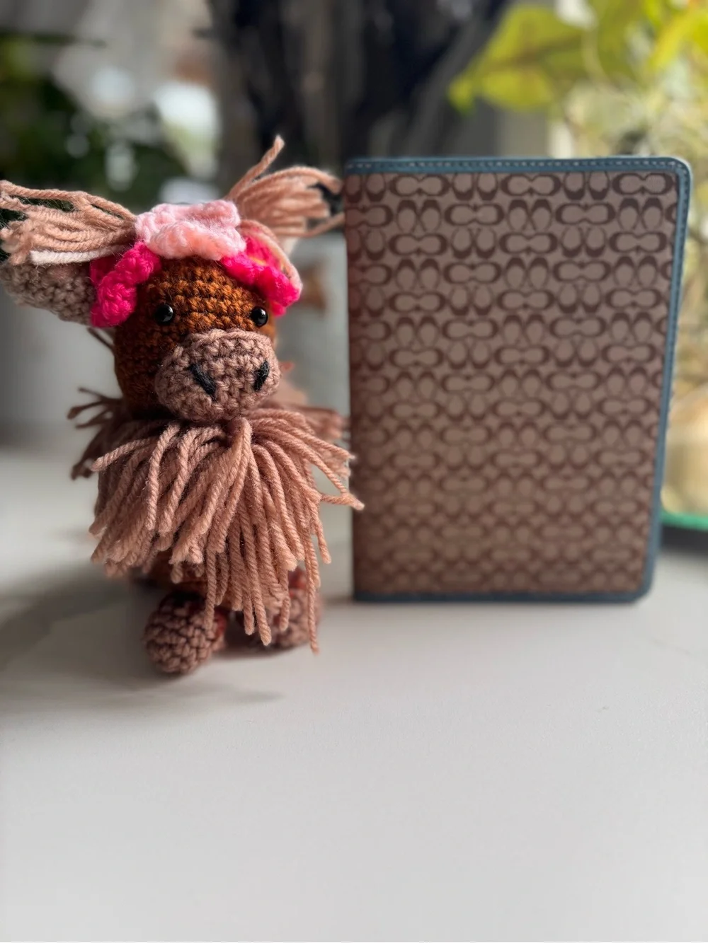 Coach Signature Brown and Teal Mini Agenda/Passport